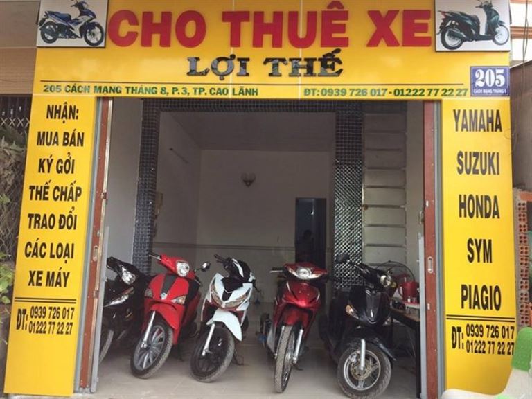 Cửa hàng Lợi Thế nổi tiếng tại Cao Lãnh là cửa hàng thuê xe máy uy tín, chất lượng, giá rẻ