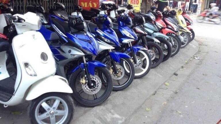 Xe cho thuê tại cửa hàng cho thuê xe máy Kevin Motorbike đa dạng các mẫu mã, màu sắc cho bạn lựa ch