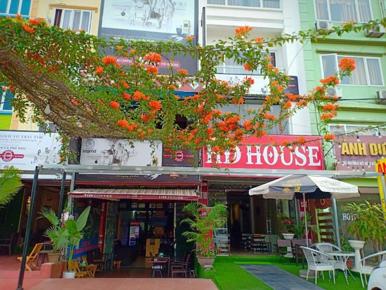 Tổ hợp homestay - cafe - nhà hàng HD House mang đến cho bạn không gian sống xanh – sạch – đẹp với hệ thống nhiều cây xanh phủ khắp các tầng.