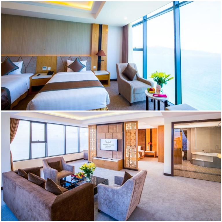 Phòng nghỉ tại Mường Thanh Luxury Da Nang Hotel được thiết kế theo phong cách hiện đại, sang chảnh với nội thất cao cấp.