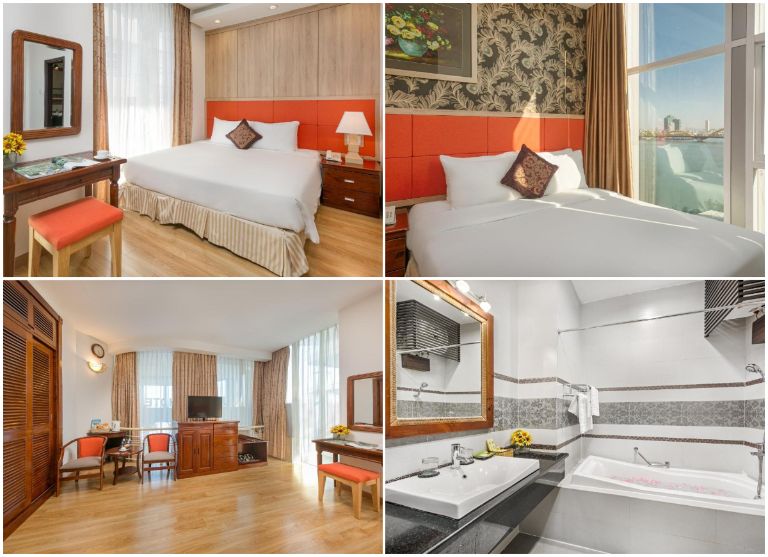 Phòng ngủ khách sạn được chia thành 5 phòng đều có thiết kế không gian mở luôn sáng sủa và thoáng mát