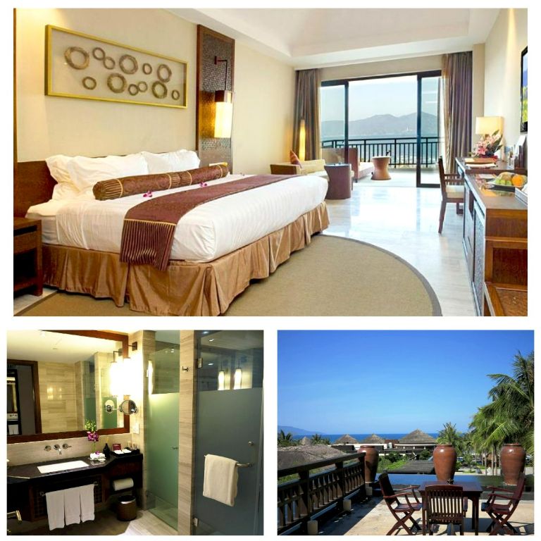 Các phòng tại khách sạn Crowne Plaza có thiết kế sang trọng và khu vực ban công nhìn ra biển.