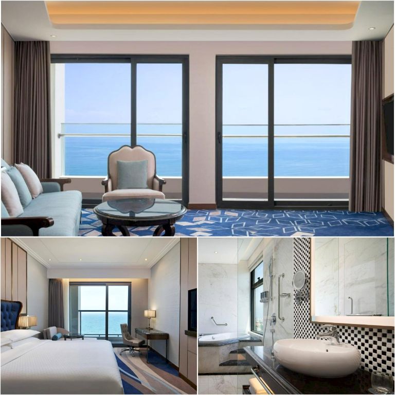 Phòng khách sạn được thiết kế ấn tượng theo kiến trúc Địa Trung Hải.