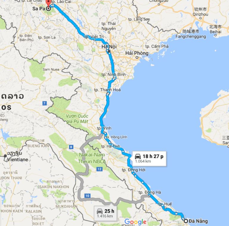 Với khoảng cách hơn 1000km và đường đi khó khăn, nên hiện nay chưa có xe khách trực tiếp từ Đà Nẵng đi Sa Pa.