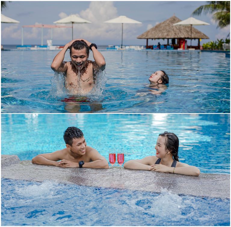 Bể bơi là tiện ích độc đáo, không thể bỏ lỡ khi đến với Eden Resort Phú Quốc. 