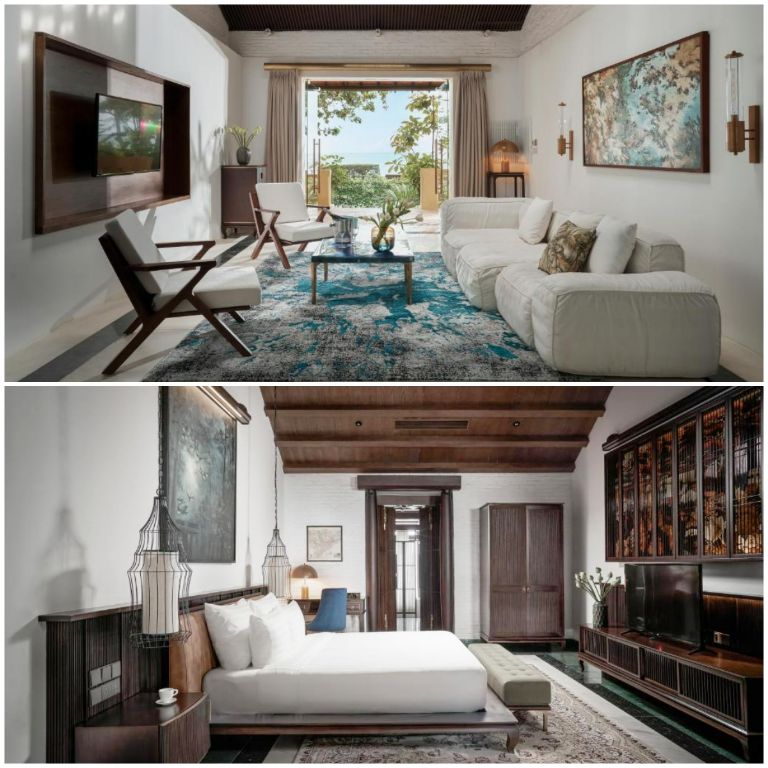 Căn Villa mang đậm nét phong cách Đông Dương với những họa tiết cầu kì và đồ nội thất màu nâu trầm. (Nguồn: Internet)