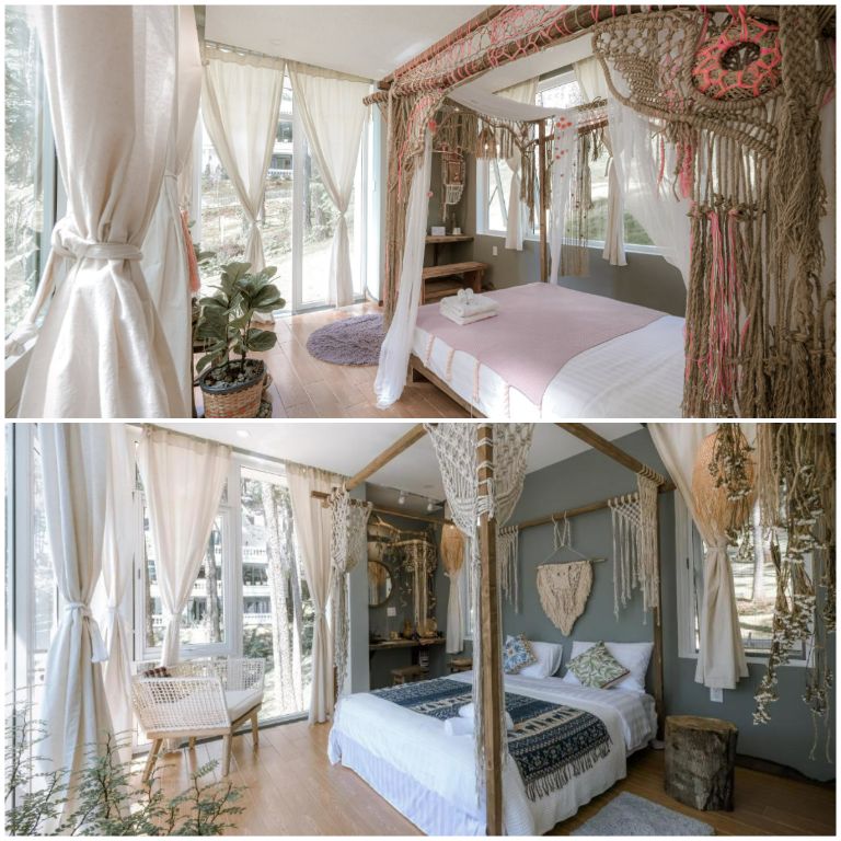 Phòng ngủ được trang trí theo phong cách du mục độc đáo, mang đến trải nghiệm mới mẻ cho du khách. (Nguồn: Internet)