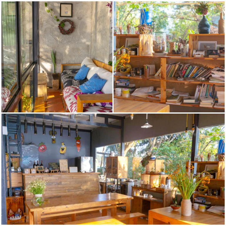 Khu cafe mang phong cách vintage trẻ trung và có view nhìn ra hồ Tuyền Lâm cực chill. (Nguồn: Internet) 