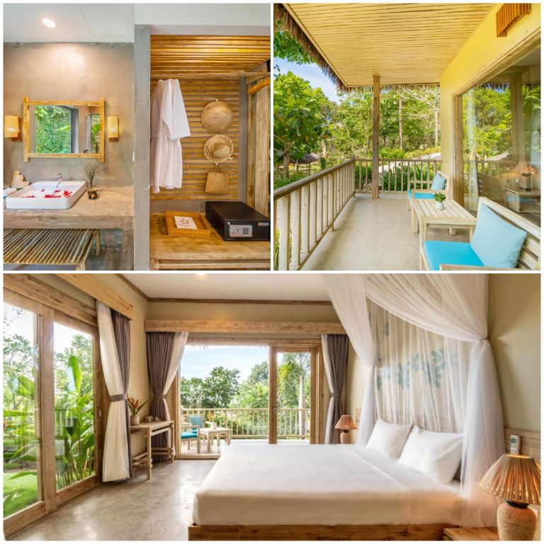 Phòng nghỉ tại Lahana Phú Quốc mang tone cam chủ đạo đầy ấm cúng và gần gũi thiên nhiên (nguồn: facebook.com)