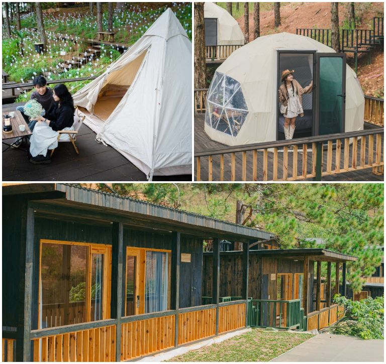 Resort cung cấp đa dạng các loại hình mới lạ, phù hợp cho giới trẻ như lều, bungalow và nhà Dome bán nguyệt. (Nguồn: Internet)