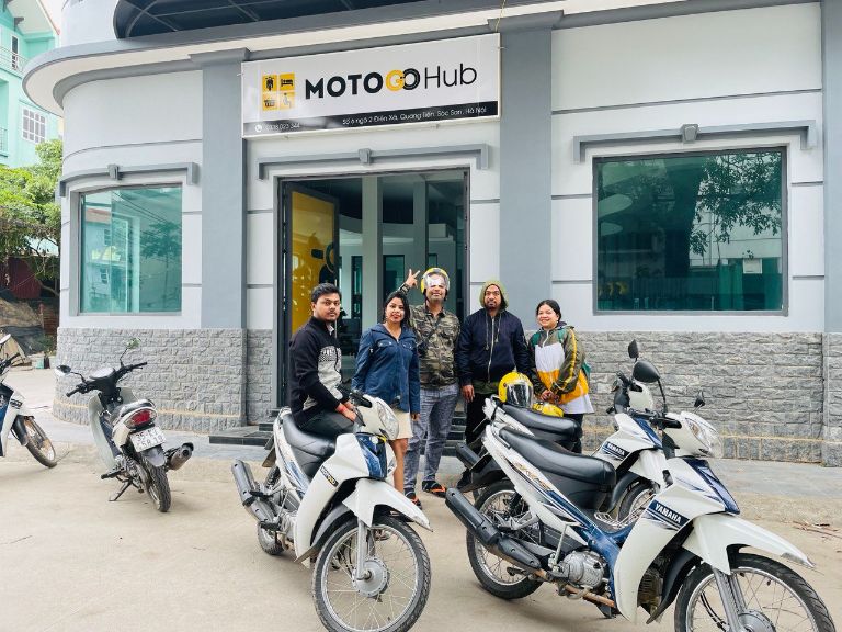 Cửa hàng cho thuê xe máy của MOTOGO gần sân bay Nội Bài