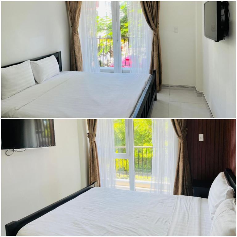 Phòng nghỉ của Kosmos Villa Phú Quốc được trang trí khá đơn giản với những màu sắc hài hòa tạo nên không gian nghỉ ngơi thoải mái và dễ chịu cho khách lưu trú. 