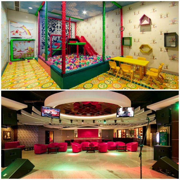 Về tiện ích và dịch vụ giải trí, chỗ ở có phòng hát karaoke hiện đại cho cả gia đình và khu vui chơi hấp dẫn trong nhà cho trẻ em. (Nguồn: Internet)