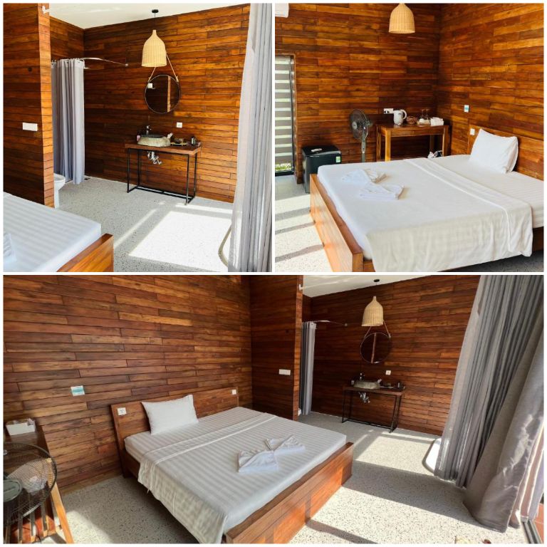 King Room with Garden View có thiết kế cổ điển vintage cùng tone màu gỗ bình dị (nguồn: facebook.com)
