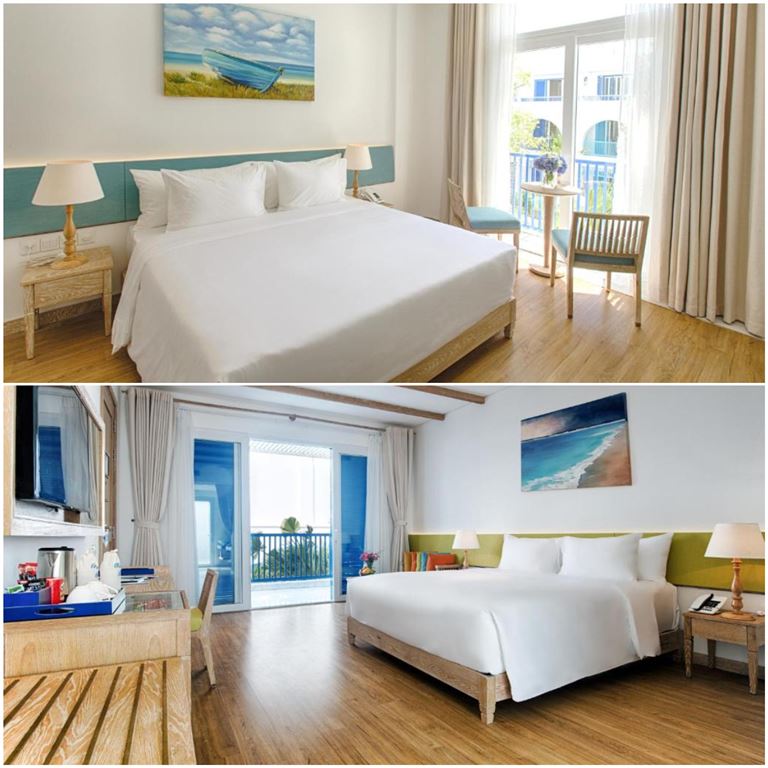 Không gian phòng nghỉ tại Risemount Premier Resort Da Nang thiết kế đơn giản nhưng tỉ mỉ và tinh tế đến từng chi tiết.