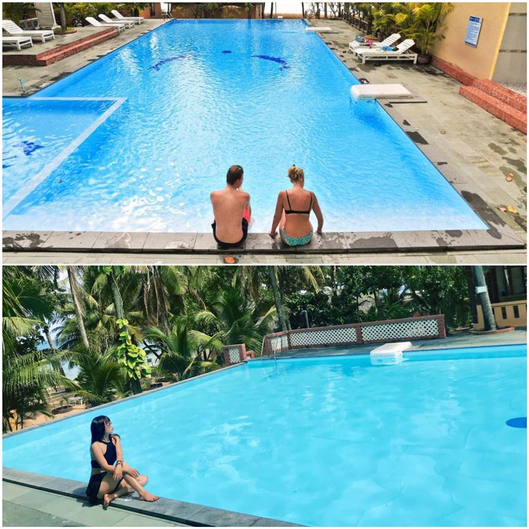 Hồ bơi tại Sea Star Resort Phú Quốc có thiết đơn giản, có hai khu vực cho người lớn và trẻ em. 