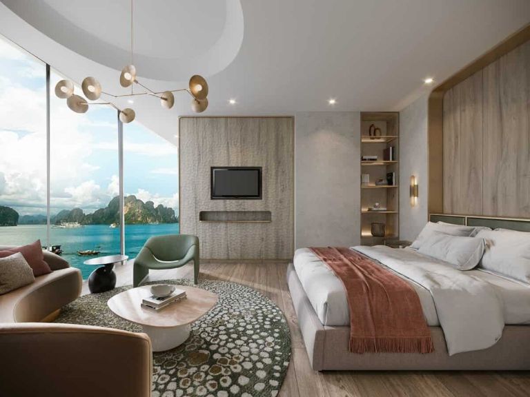 À la Carte Halong đã đặc biệt thiết kế hạng phòng Corner Suite Bay Views để đem lại trải nghiệm sang trọng và xa hoa cho khách hàng