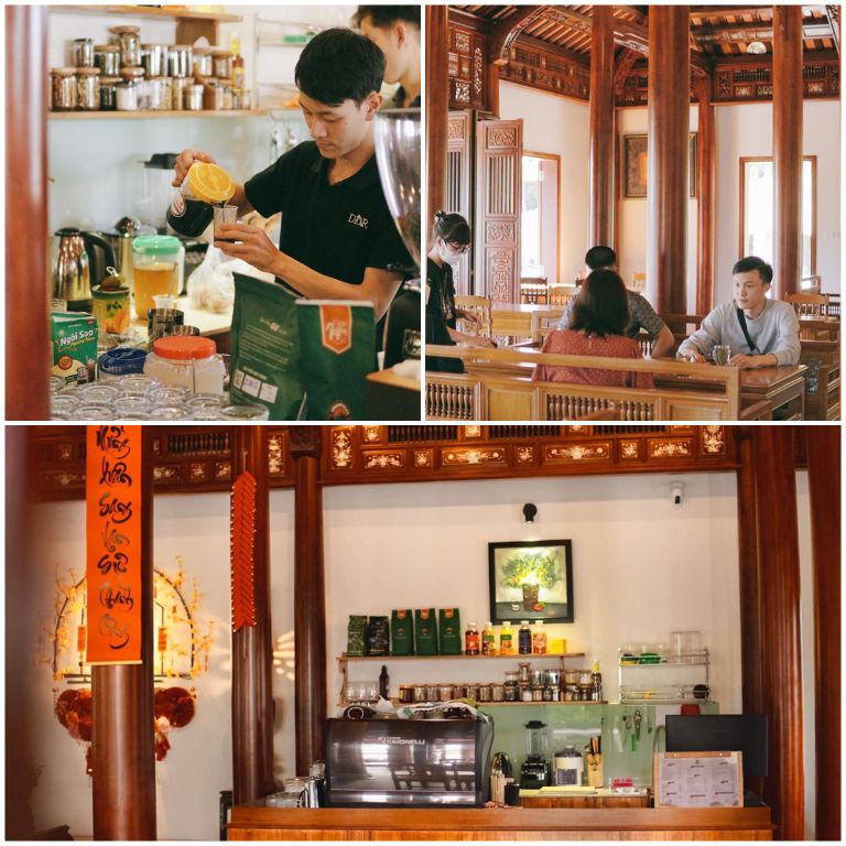 Không gian Cafe An Nam Hue được thiết kế theo phong cách cổ điển nhưng vẫn đầy vẻ sang trọng (nguồn: facebook.com)