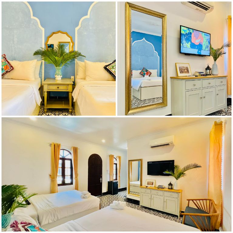 Homestay Casabella Vũng Tàu cung cấp phòng nghỉ với 2 giường đôi, kích thước từ 1m2 đến 1m6, có thể chứa khoảng 4 khách, phù hợp cho nhóm bạn hoặc gia đình nhỏ. (nguồn: www.facebook.com)