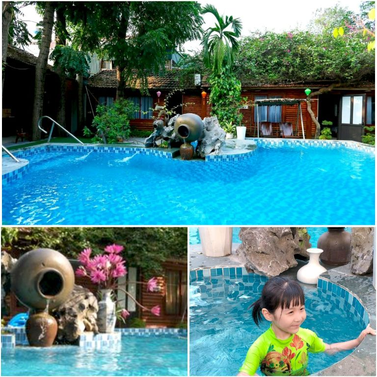 Bể bơi tại Green Peace Bungalow có khu vực dành riêng cho trẻ em.