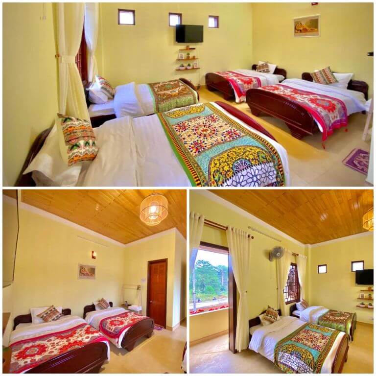 Homestay cung cấp 4 giường đơn cho du khách đảm bảo sự thuận tiện khi lưu trsu 