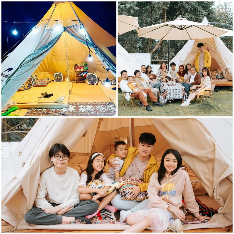 Camping cũng là một dịch vụ lưu trú được du khách lựa chọn nhiều khi đến với homestay này 