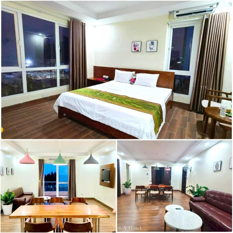 Aqua Hotel & Resort, homestay Hải Tiến có phòng ngủ đôi và phòng căn hộ 02 ngủ.