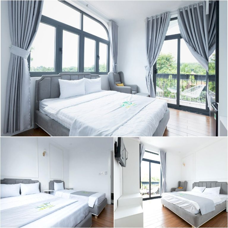 Phòng ngủ được bài trí gọn gàng, sạch sẽ là điểm cộng lớn của homestay Ninh Hoa.