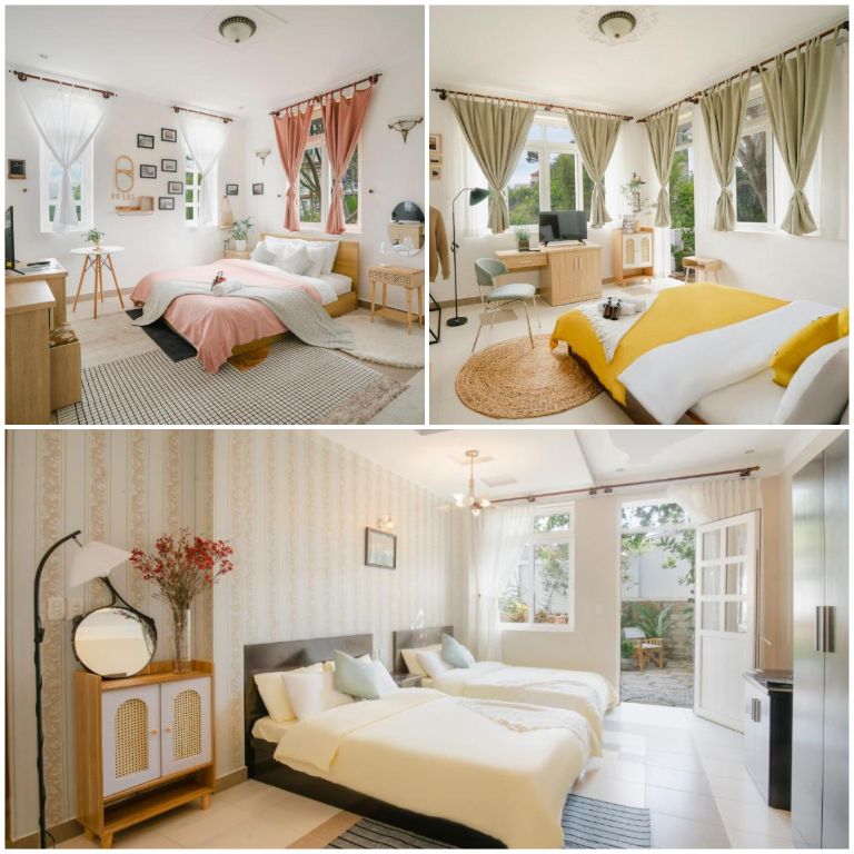 Mỗi căn phòng tại D’House Villa đều mang màu sắc riêng cực kì thơ mộng, tiện nghi (nguồn: facebook.com)