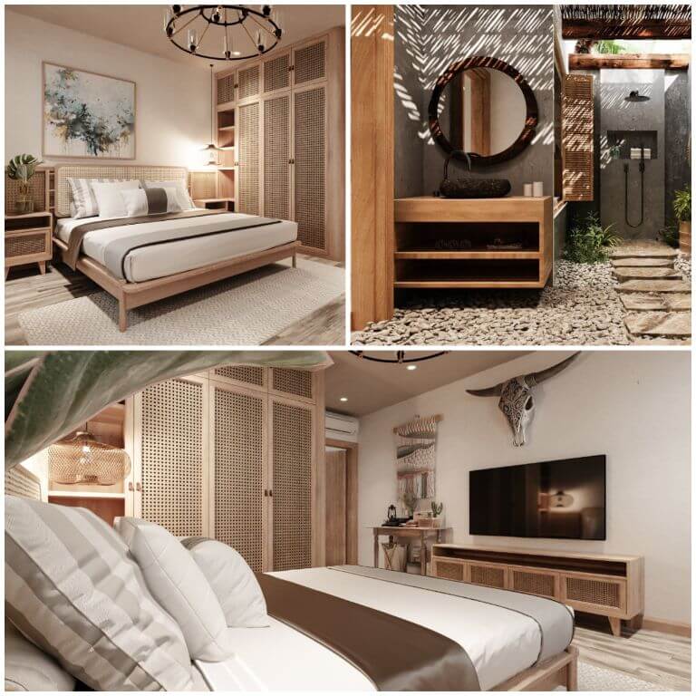 Toàn bộ nội thất của Sandy Boutique House được làm từ gỗ chất lượng cao mang đến cảm giác sang trọng 