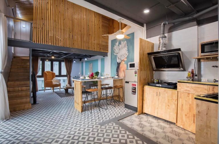 Sazi Homestay còn có những thiết kế 2 tầng để tối ưu không gian sống cho khách hàng