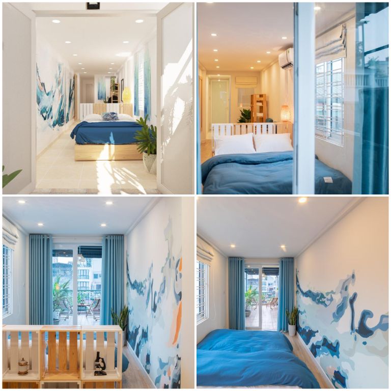 Mỗi phòng nghỉ tại Graffiti House đều được thiết kế theo một chủ đề khác nhau, chủ yếu sử dụng các tông màu tươi sáng để tạo ra không gian nghỉ dưỡng trẻ trung, hiện đại 