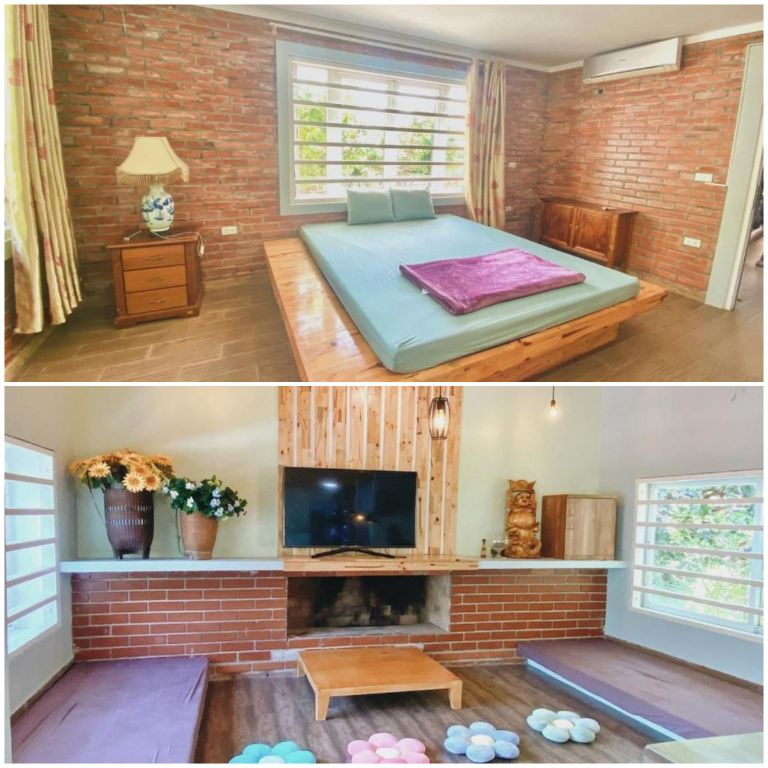 Không gian phòng và nhà của home được decor rất đơn giản với tông màu chủ đạo là màu nâu đỏ của gạch (Nguồn ảnh: Facebook.com)