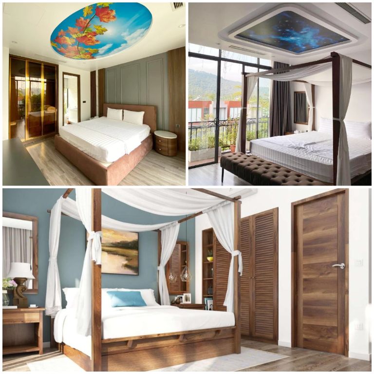 Phòng ngủ được bố trí giường chất lượng cao vô cùng êm ái, đảm bảo trải nghiệm cho du khách khi tới đây