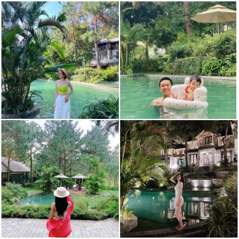 Homestay Hồ Đồng Quan này cung cấp cho du khách rất nhiều góc check - in đẹp đặc biệt là tại khu bể bơi ngoài trời 