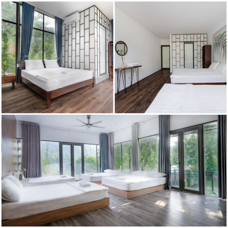 Các phòng ngủ tại đây được thiết kế với mặt tường kính cường lực, tạo cảm giác như đang ngủ giữa thiên nhiên núi rừng. (Nguồn: Internet)