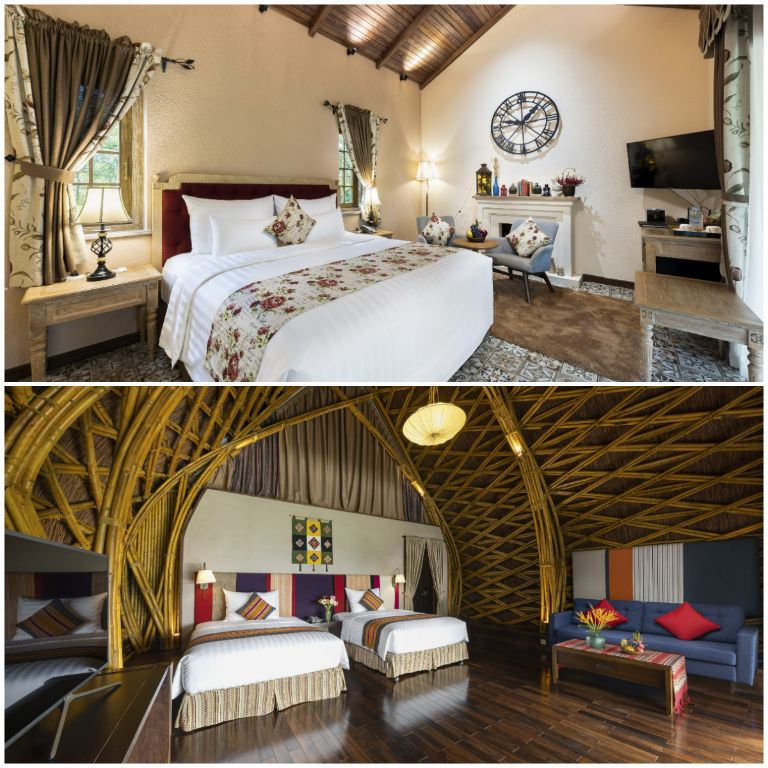 Phòng ngủ đôi và đơn được thiết kế đa dạng phong cách mang đến trải nghiệm tiện nghi và mới mẻ cho du khách 