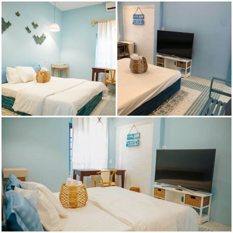 Phòng Ocean Deluxe của Lagi Retreat Homestay được thiết kế theo phòng cách hiện đại, sử dụng gam màu tươi sáng tràn đầy sức sống 