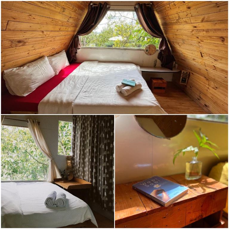 Toàn bộ các că phòng và nội thất giường tủ bên trong chúng đều được làm bằng gỗ với mùi thơm tự nhiên. 
