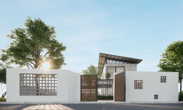 C.House - Villa Homestay Long Hải lấy phong cách thiết kế kiểu Nhật hiện đại, với hai tông màu chủ đạo là trắng và nâu tạo cảm giác ấm cúng, thoải mái 