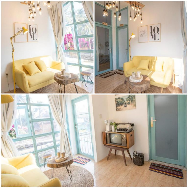 Phòng khách nhỏ được decor cực kì dễ thương và màu sắc. (Nguồn: Internet)