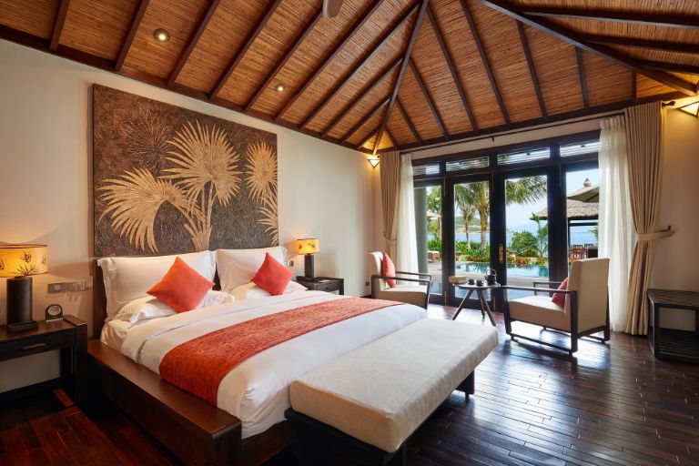 Thiết kế phòng tại villa Nha Trang mang đến không gian gần gũi, ấm cúng.