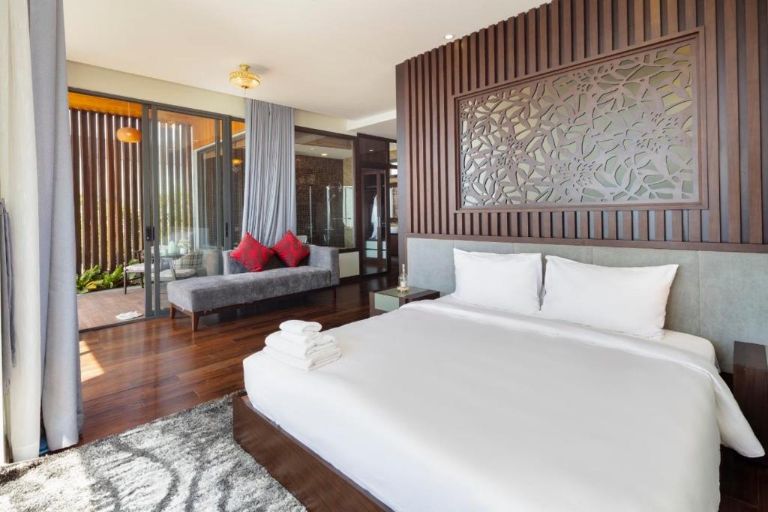 Phòng ngủ tại Villa Mermaid Nha Trang được trang bị các laoij giường đơn và giường đôi cỡ lớn.