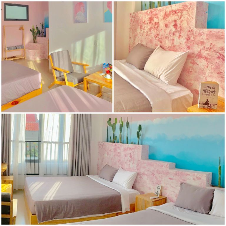 Mỗi phòng ngủ đều được dụng tâm trang trí theo một phong cách khác nhau để đảm bảo khách hàng mỗi lần dừng chân sẽ có 1 trải nghiệm mới mẻ tại homestay Phú Yên này 