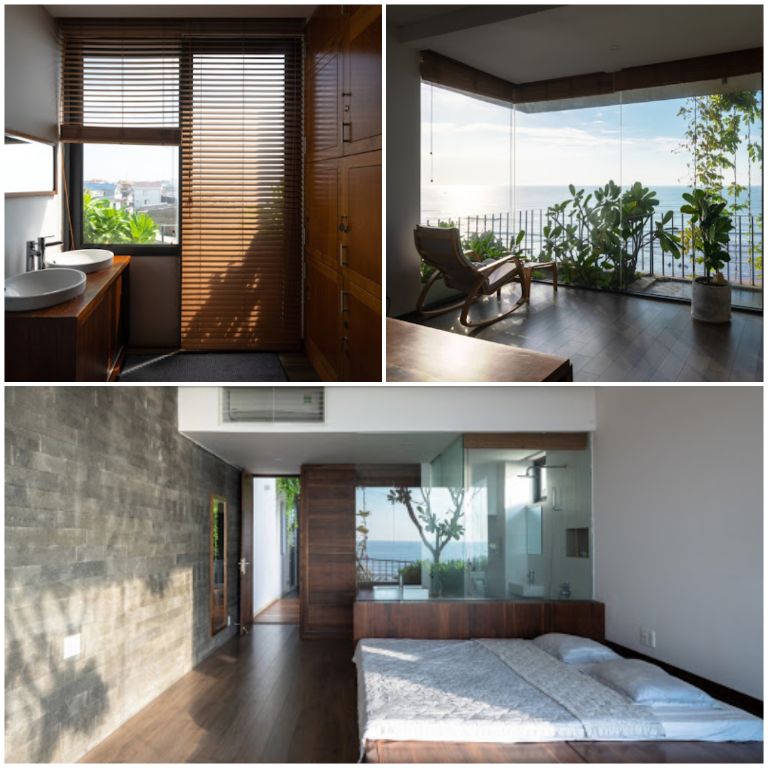 Những căn phòng ngủ ngập nắng với thiết kế cửa kính kéo dài từ sàn lên tới trần nhà, cho phép khách hàng ngắm nhìn toàn cảnh biển Vũng Tàu rộng lớn 
