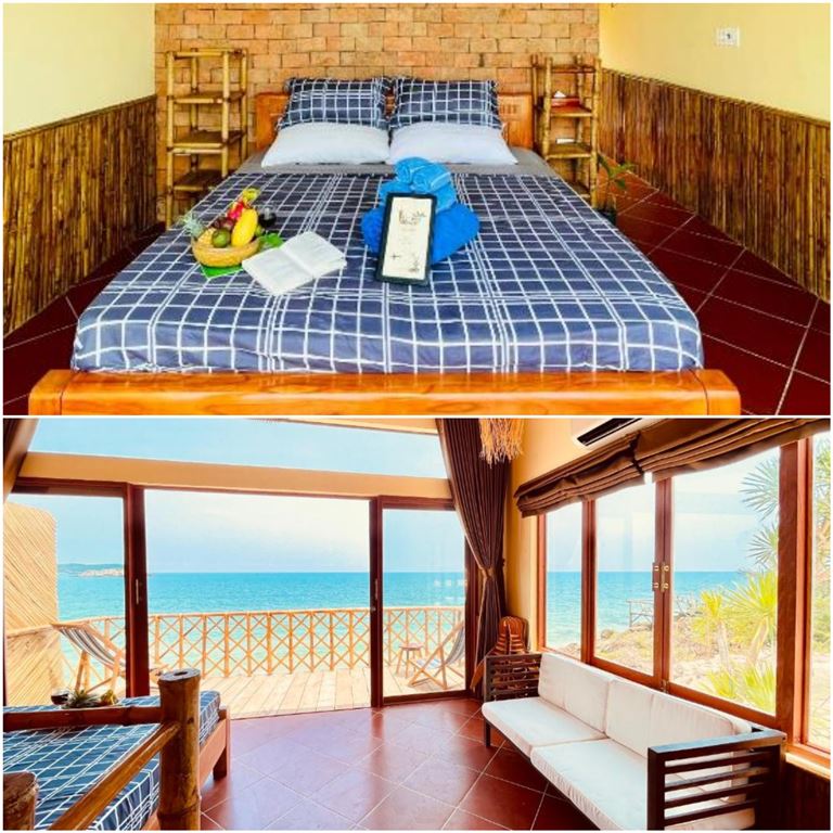 Phòng nghỉ tại Life’s A Beach Homestay được thiết kế theo phong cách phóng khoáng bằng các nguyên liệu truyền thống Việt Nam. 