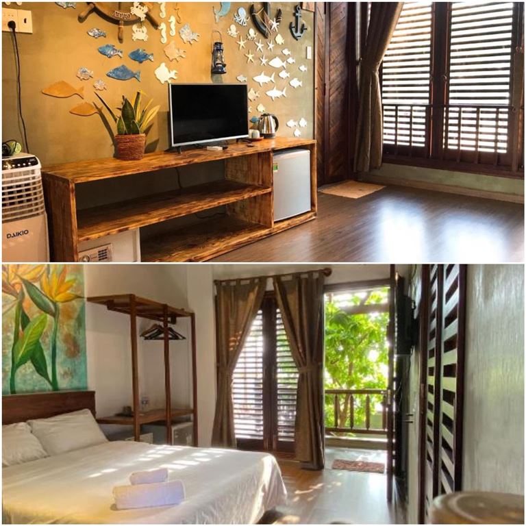 Các phòng nghỉ tại Mộc Homestay Quy Nhơn được thiết kế theo phong cách khác nhau nhưng đều giản dị và ấm cúng. 