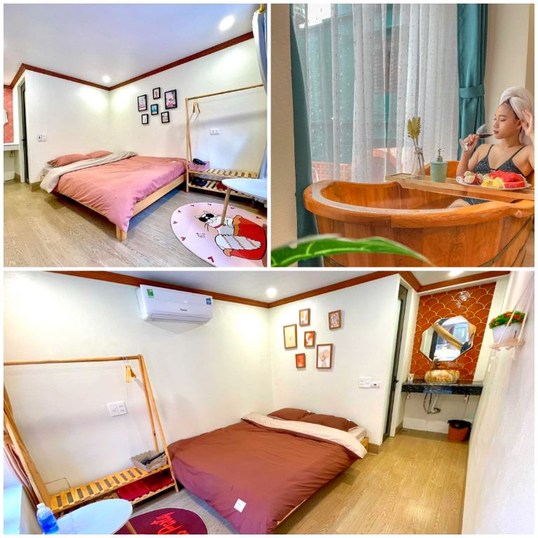 Hiện tại, L'abri Retreat đang kinh doanh những căn hộ nhỏ có diện tích 19m2, dành cho 2 người với tông màu cam hồng đặc trưng. (nguồn: www.facebook.com)
