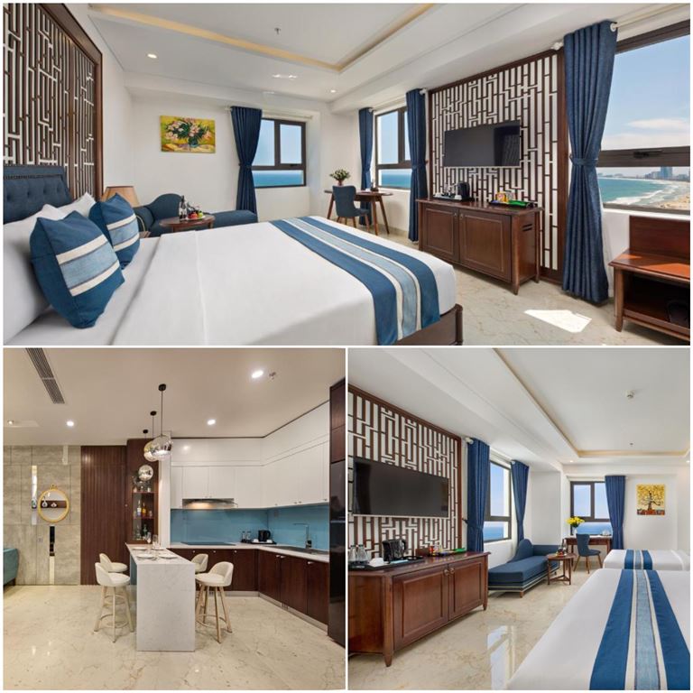 Phòng nghỉ tại Eden Ocean View Hotel được thiết kế đậm chất đại dương, sở hữu tầm nhìn ra biển cực chill.