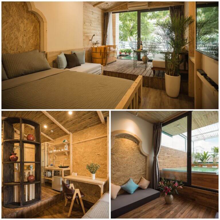 3 hạng phòng Charming/Amazing/Top view - Quán Sứ có chung thiết kế tương tự nhau với gam màu trầm ấm và nội thất từ gỗ sang trọng 